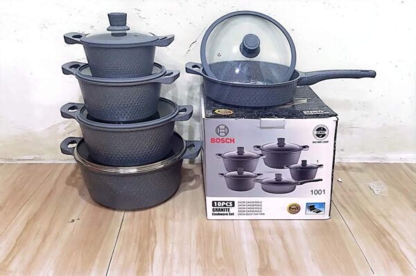 BOSCH 10pcs Granite coated non-stick cookware set pot sufuria