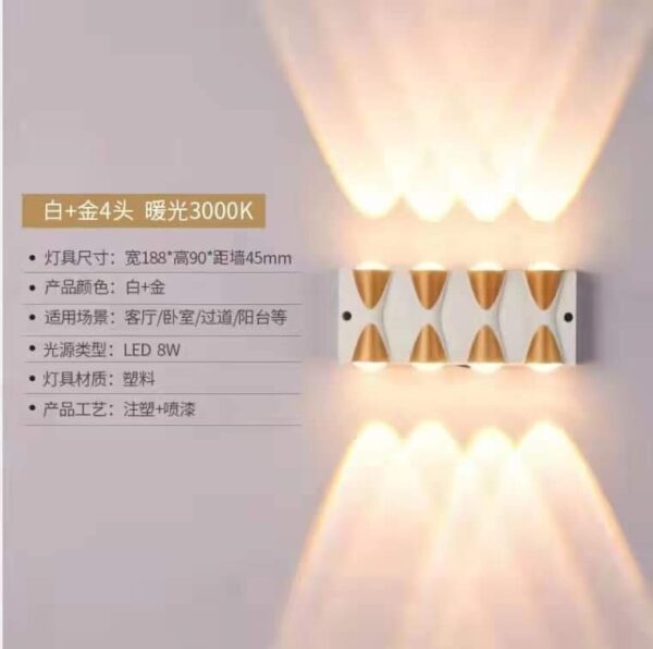 led 120-250v wall light (3000K colour)