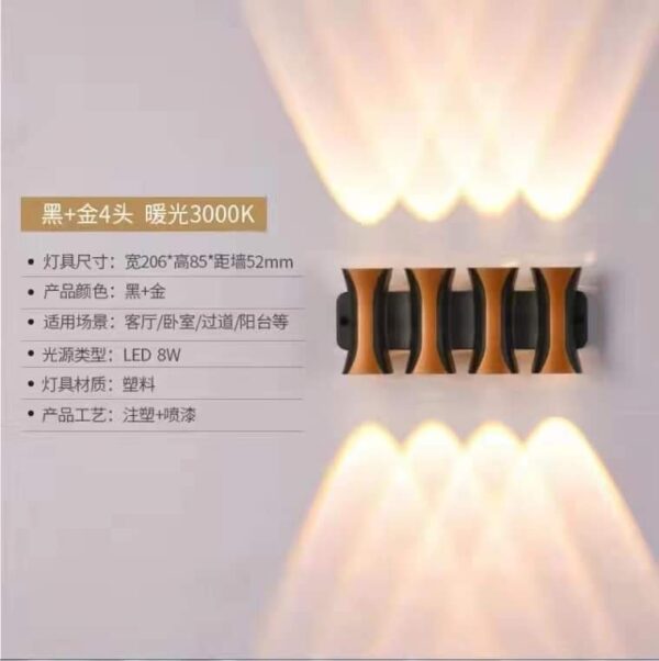 led 110-240v wall blacket light 6w 3000k colour