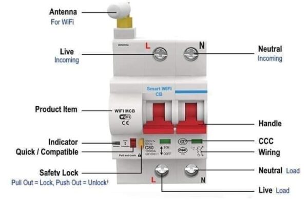 WIFI circuit breaker smart switch control